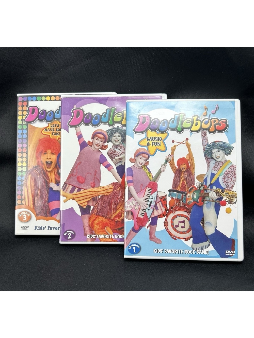 Doodlebops Vol 1, 2 & 3 DVDs & CD Music & Fun, Let's Move, Let's Have Some Fun
